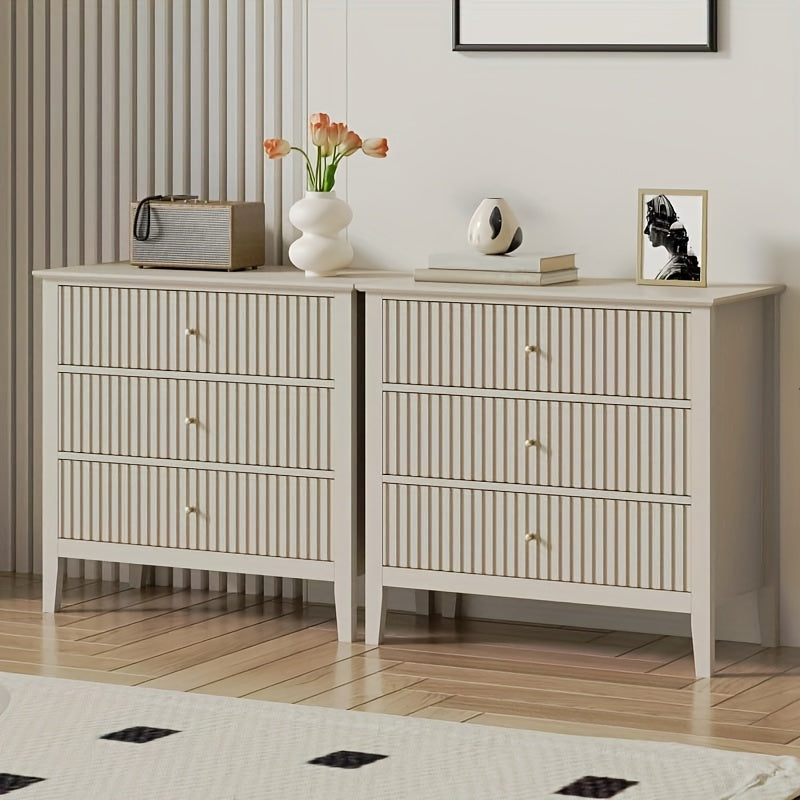 30″ Fluted Nightstand Collection — Sleek Storage Chests in Multiple Finishes