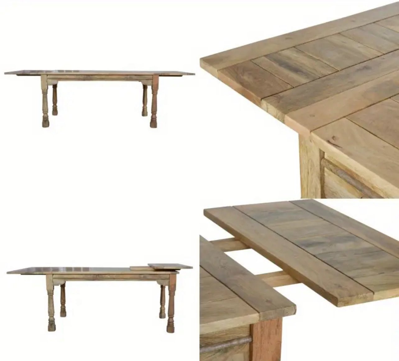 The Harveststead Extendable Mango Wood Dining Table - solid wood furniture by Chic Woods