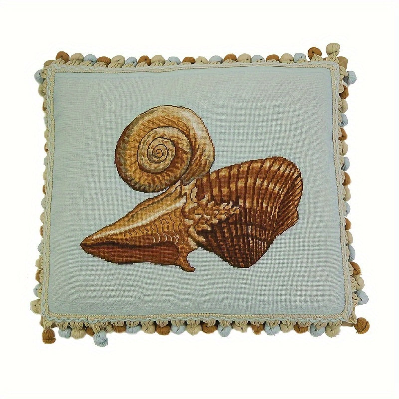 Decorative Needlepoint Hand-Embroidered Wool Throw Pillow