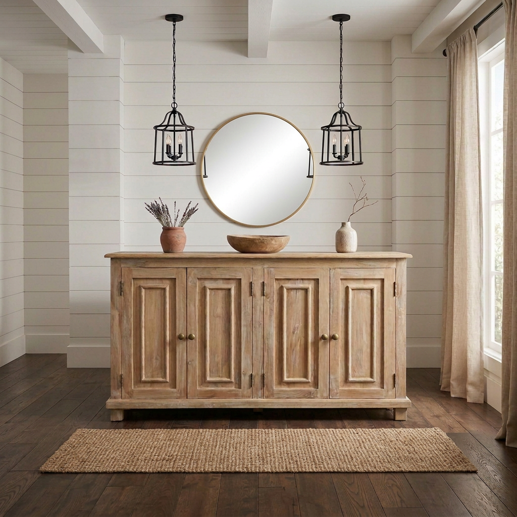 Edinburgh Distressed Solid Wood Sideboard