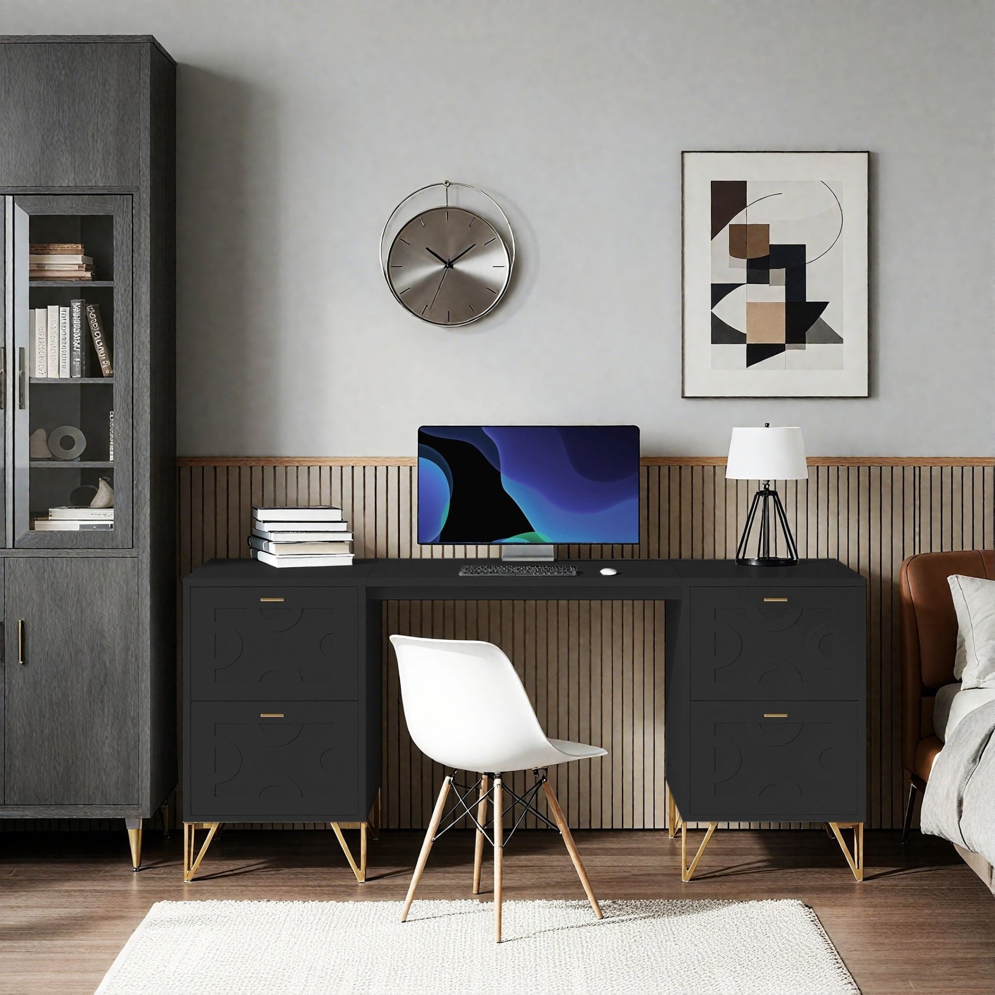 Chic Woods Home Collection — The Camden 59” Work Desk - solid wood furniture by Chic Woods