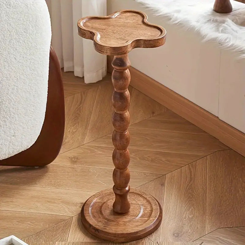 Rowan Modern Round Side Table | Rubberwood Wood Top & Frame