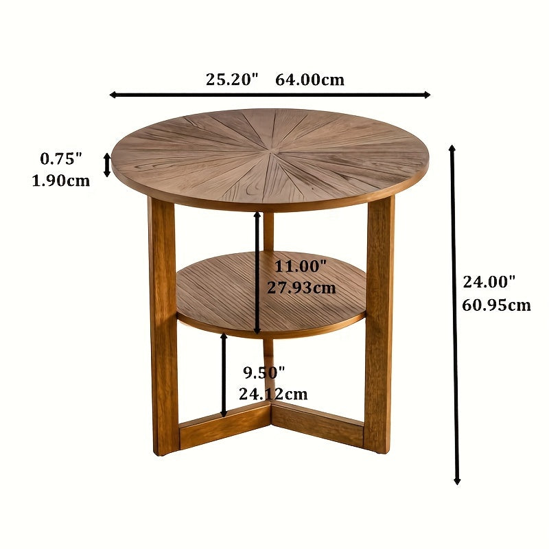 Reclaimed wood Round Side Table