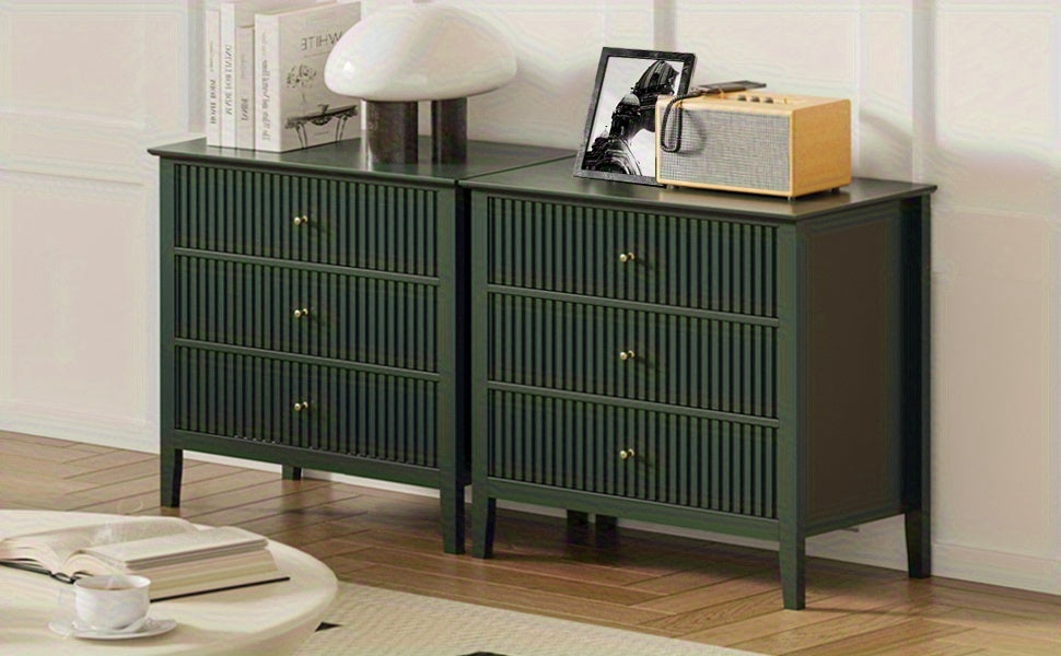 30″ Fluted Nightstand Collection — Sleek Storage Chests in Multiple Finishes