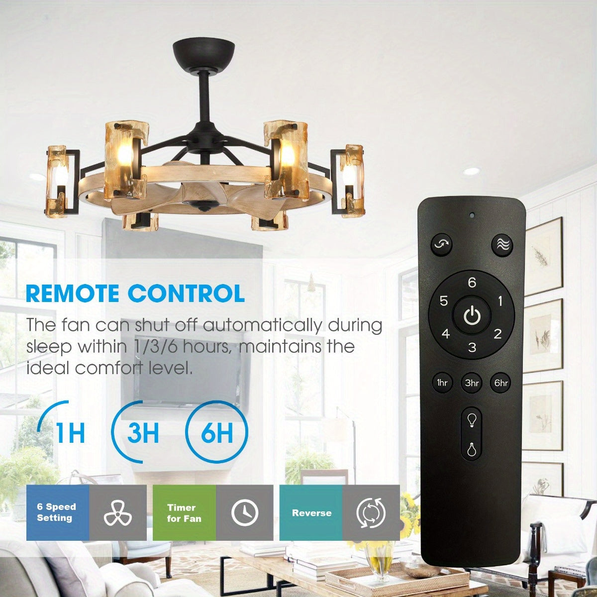Briar 34-Inch Indoor Farmhouse Ceiling Fan with Light Kit & Remote