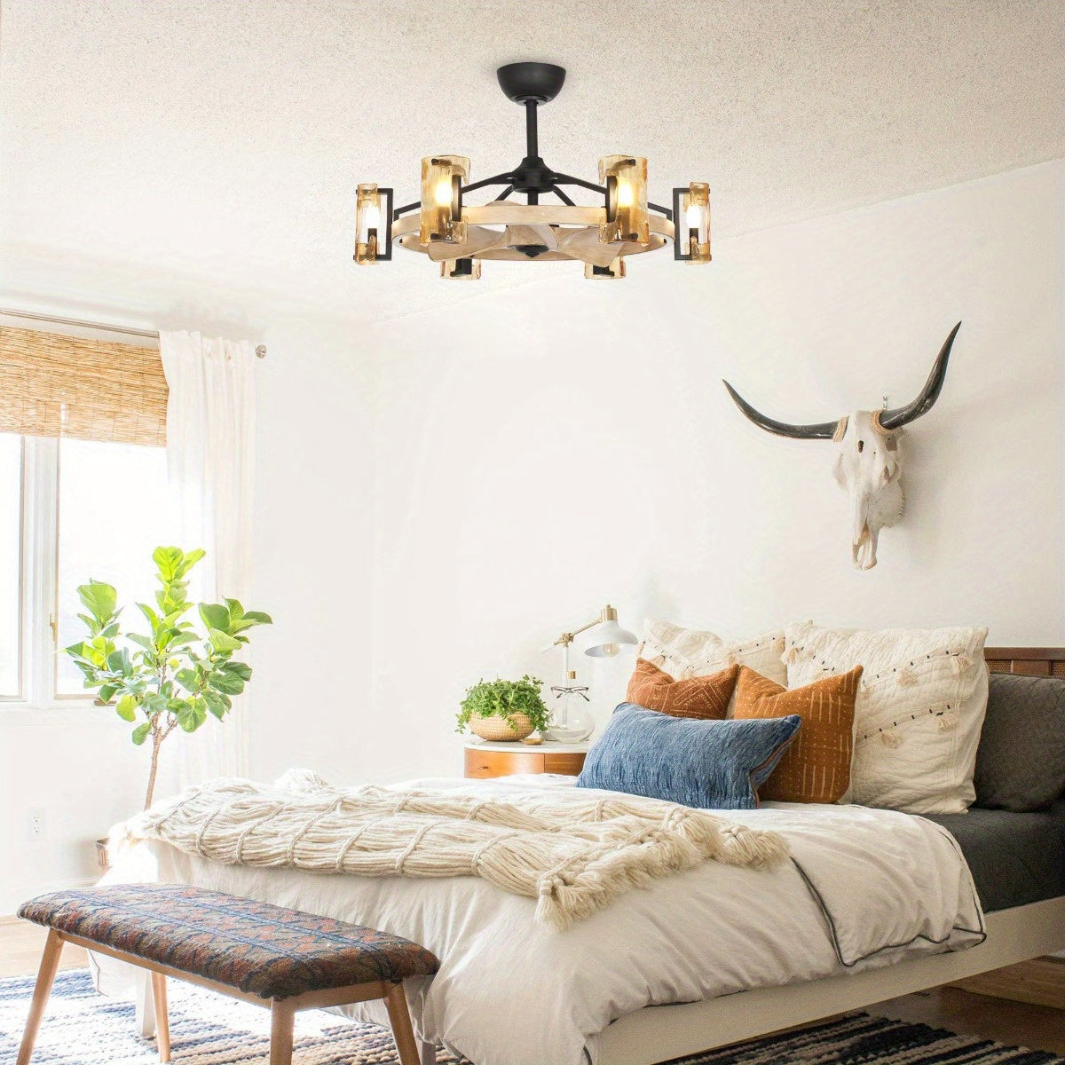 Briar 34-Inch Indoor Farmhouse Ceiling Fan with Light Kit & Remote