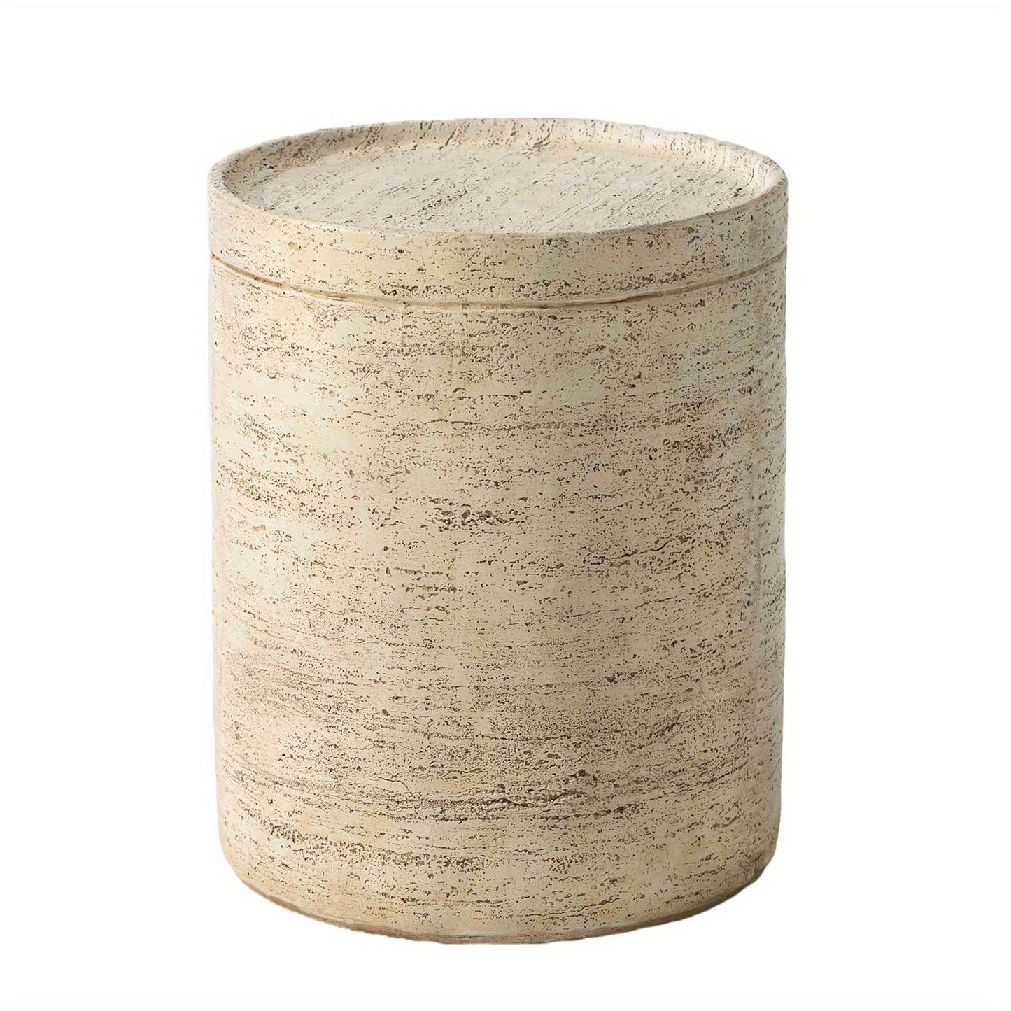 Concrete Side Table, Outdoor Side Table For Patio, 14" Outdoor Accent Table Patio Round Side Table End Table