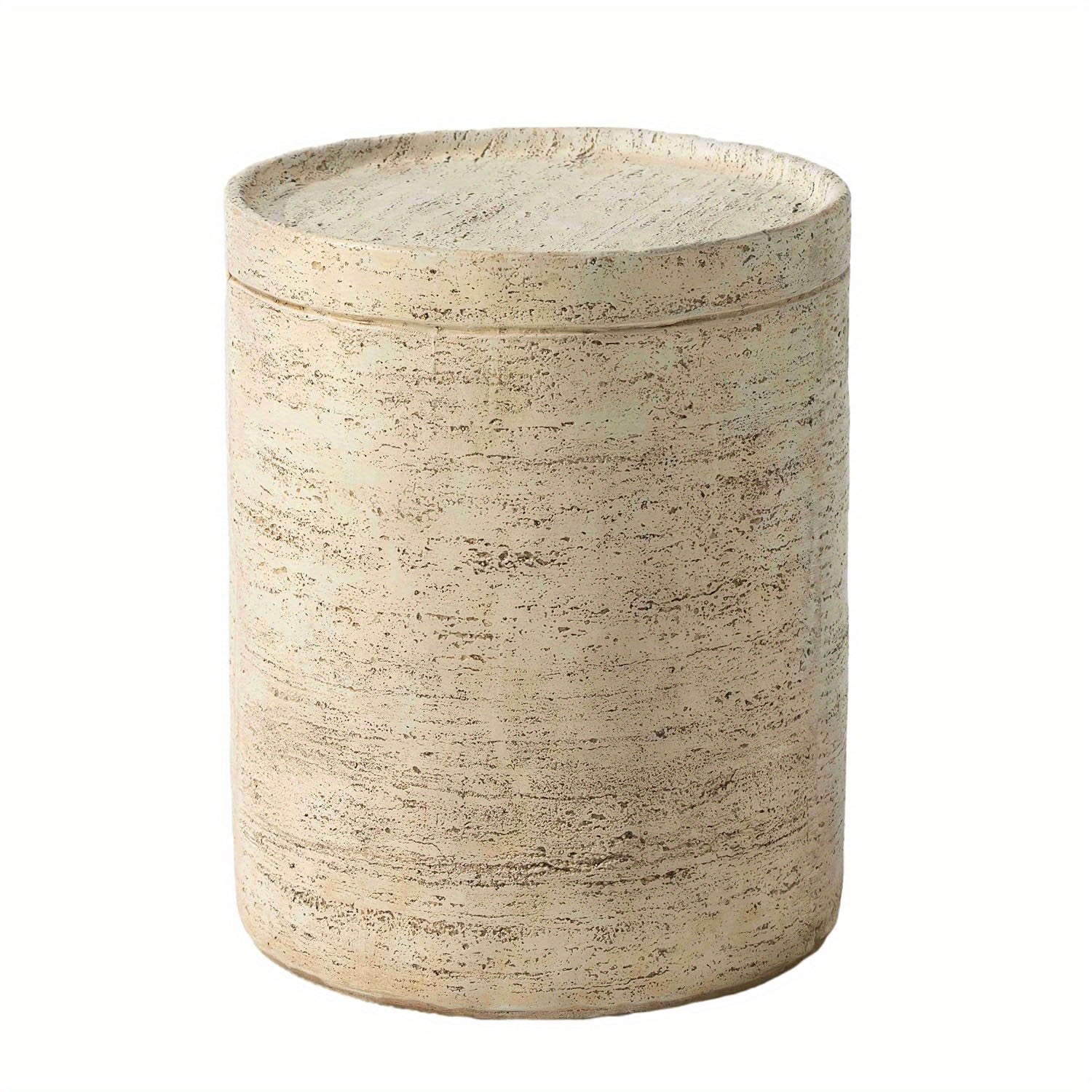 Concrete Side Table, Outdoor Side Table For Patio, 14" Outdoor Accent Table Patio Round Side Table End Table