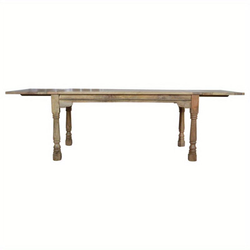 Margo Dining Table - Expandable **Solid Mango Wood Farmhouse Table – Seats 6, Expandable Design, Rustic Charm for Kitchen & Dining**