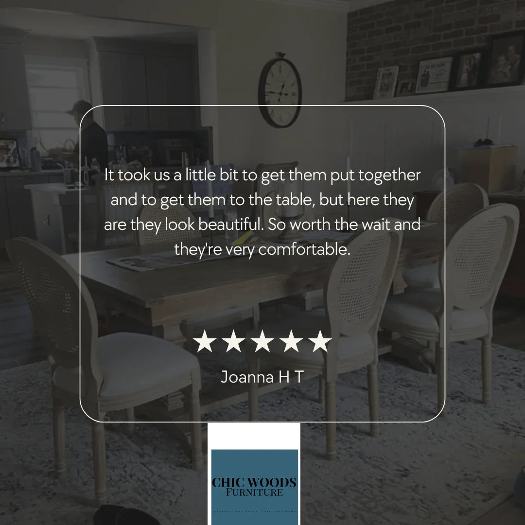 Rattan Back Dining Chairs – Solid Wood & Natural Cane (Sets of 2, 4, 6 & More) - solid wood furniture by Chic Woods