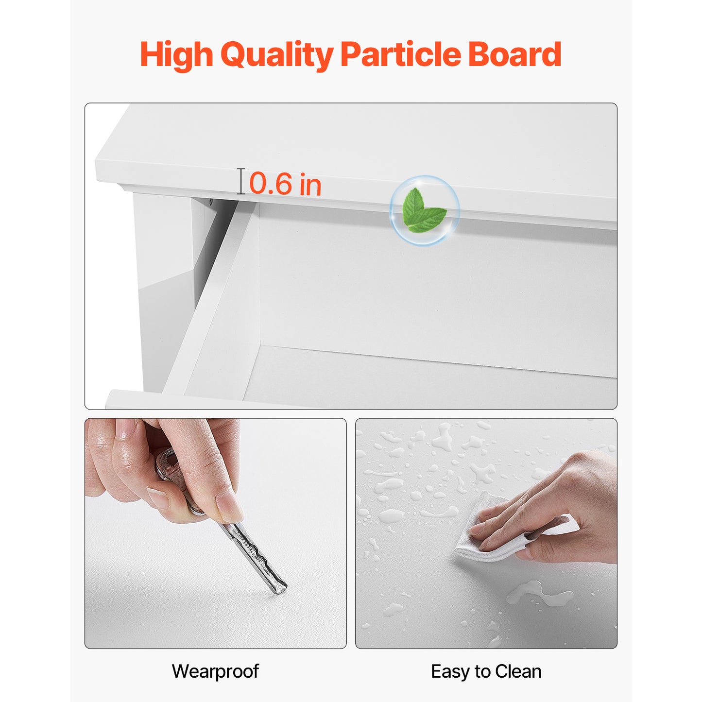 Harborview 6 - Drawer White Dresser – Anti - Tip Safety & Smooth - Slide Drawers - solid wood furniture by Chic Woods