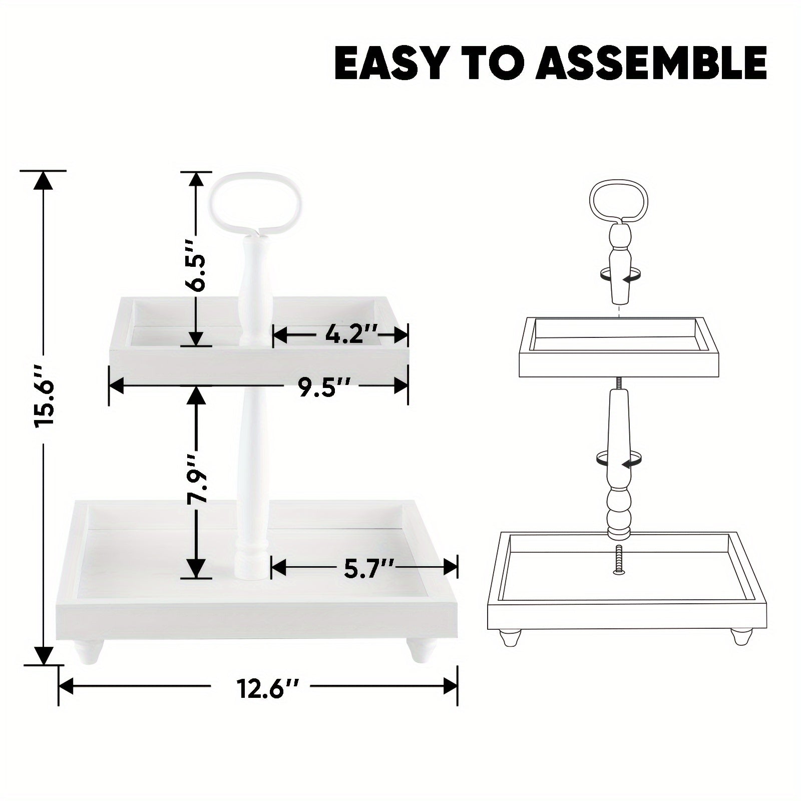 Farmhouse Wooden 2 Tiered Tray