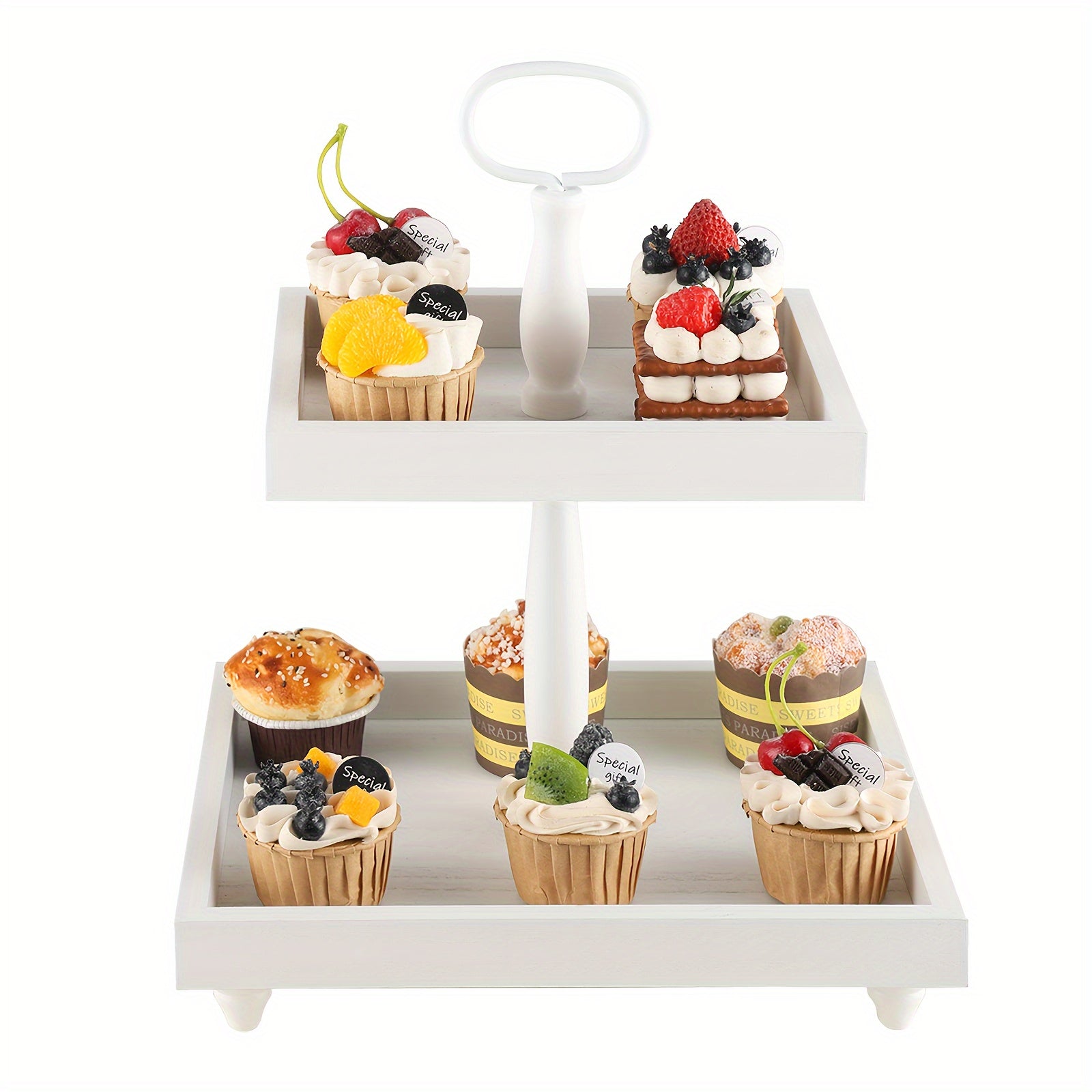 Farmhouse Wooden 2 Tiered Tray