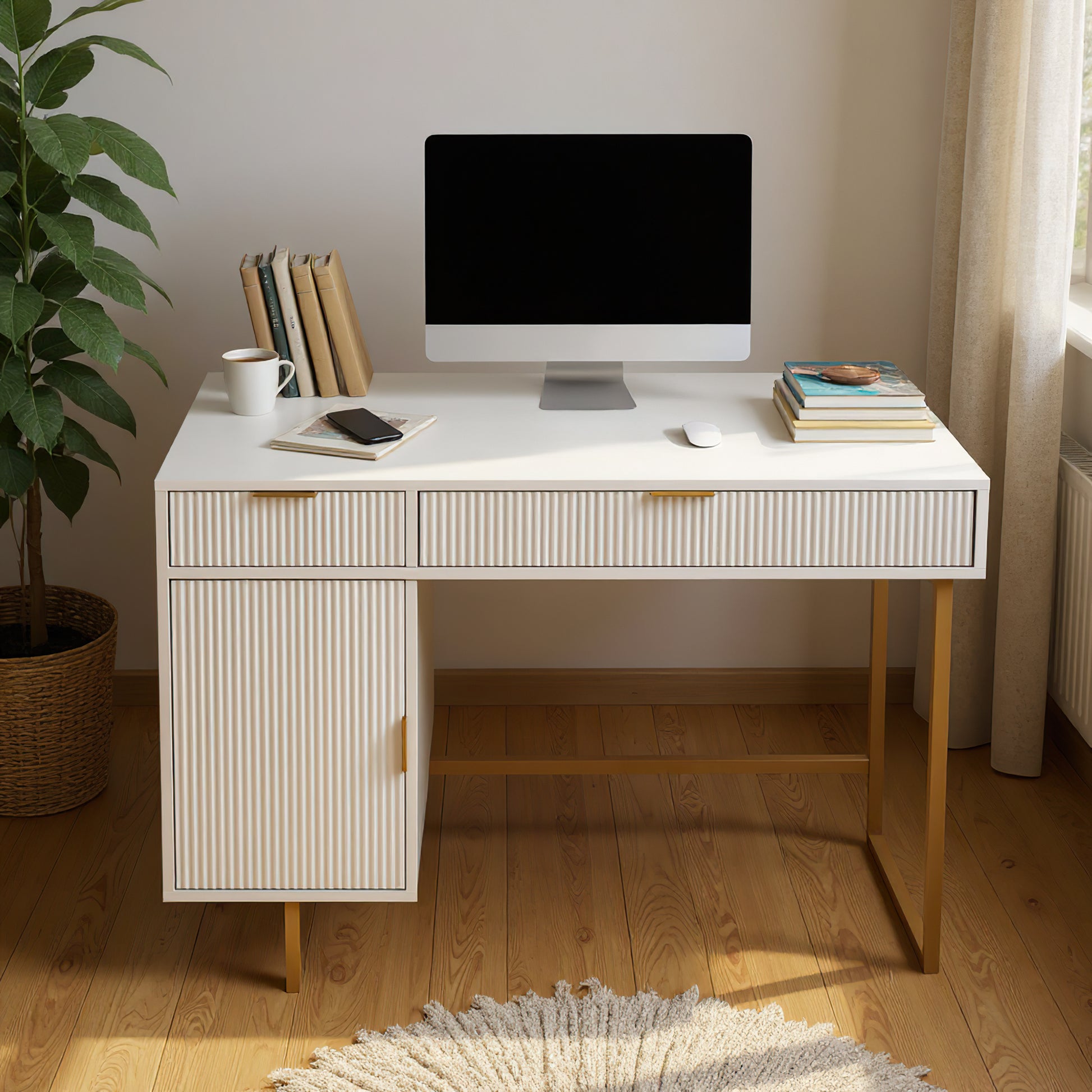 Chic Woods Home Collection — The Rowan 47” Storage Desk - solid wood furniture by Chic Woods
