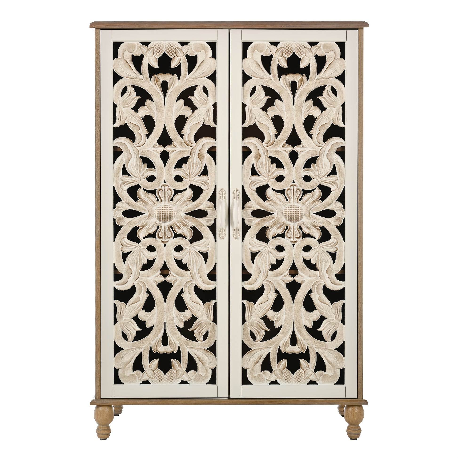 47.6"H Tall Cabinet Sideboard, Coffee Bar with 2 Doors, Featuring Cabinet with Adjustable Shelves; Suitable for in Kitchens, Dining Rooms Or Hallways