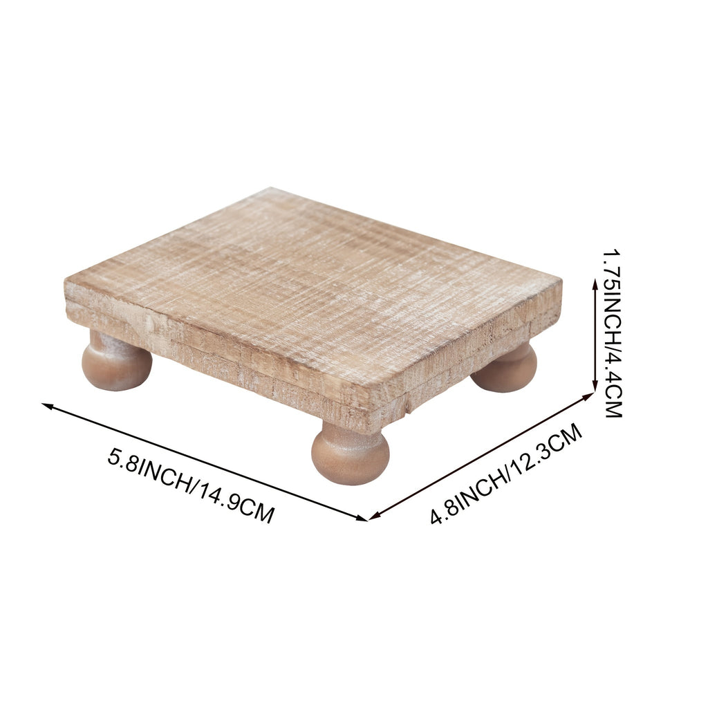 Farmhouse Wood Pedestal Stand Riser