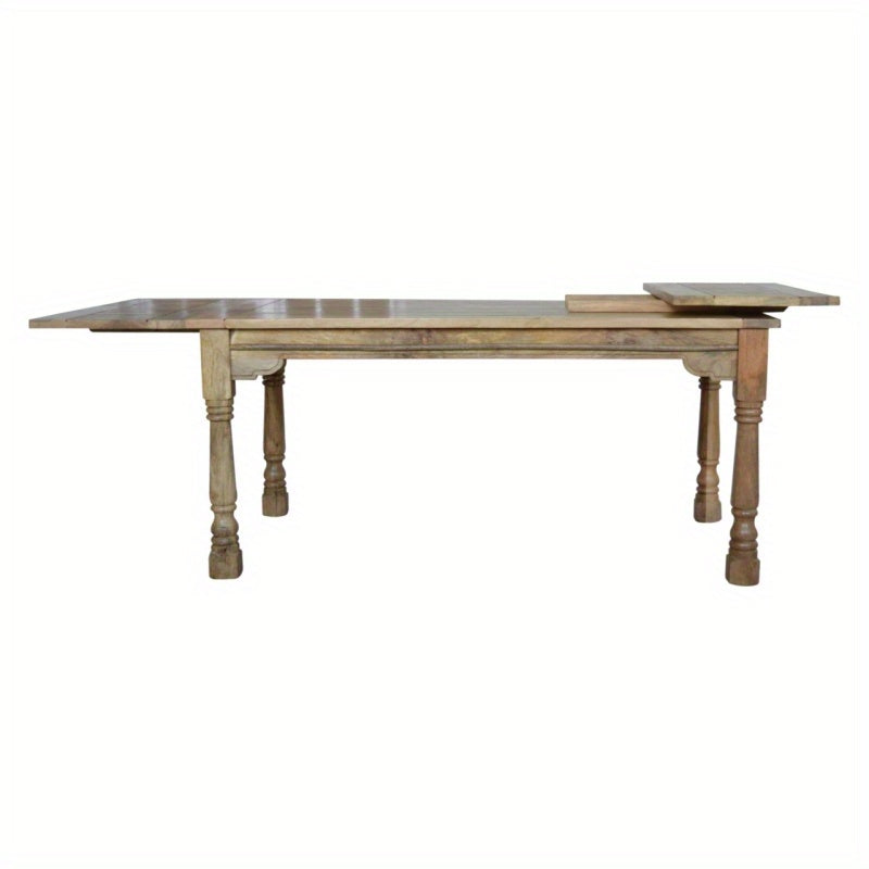 Margo Dining Table - Expandable **Solid Mango Wood Farmhouse Table – Seats 6, Expandable Design, Rustic Charm for Kitchen & Dining**
