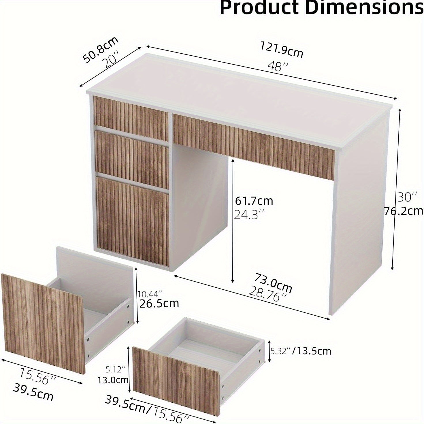 Chic Woods Home Collection — The Mercer 48” Storage Desk - solid wood furniture by Chic Woods