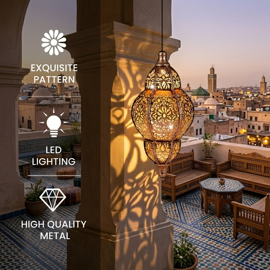 Metal Wall Mounted Lantern | Copper Hollow Solar Light, Suitable for Outdoor Terrace, Channel, Courtyard, Front Porch, Backyard Garden Decoration, Solar Charging, Nickel Battery