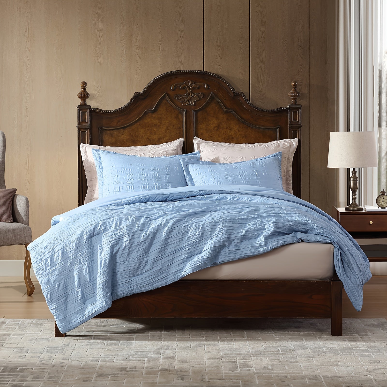 ClevaHome Embossed Comforter Set – Lightweight 2/3-Piece Bedding Set for All Seasons, Ultra-Soft Brushed Polyester Quilt – Machine Washable,