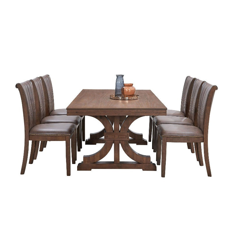 stanford Oak Trestle Dining Table (Seats 6–8)