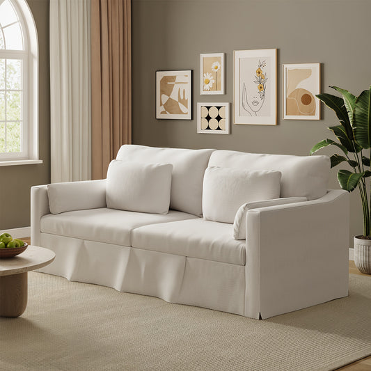 Harbor 84-Inch Coastal Chenille Sofa | 2-Seater with Pocket Spring Cushions