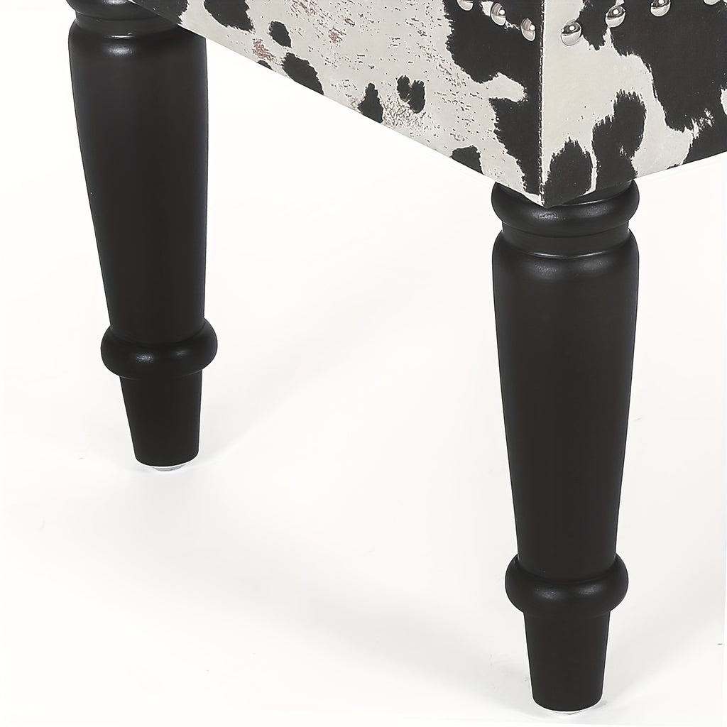 Cow Hide decorative accent bench