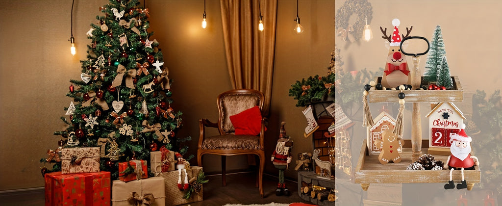 Farmhouse Wooden 2 Tiered Tray