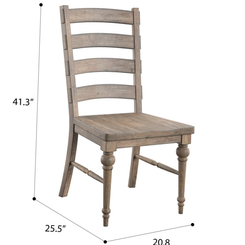 Neutral Taupe Ladderback Dining Chairs – Set of Two