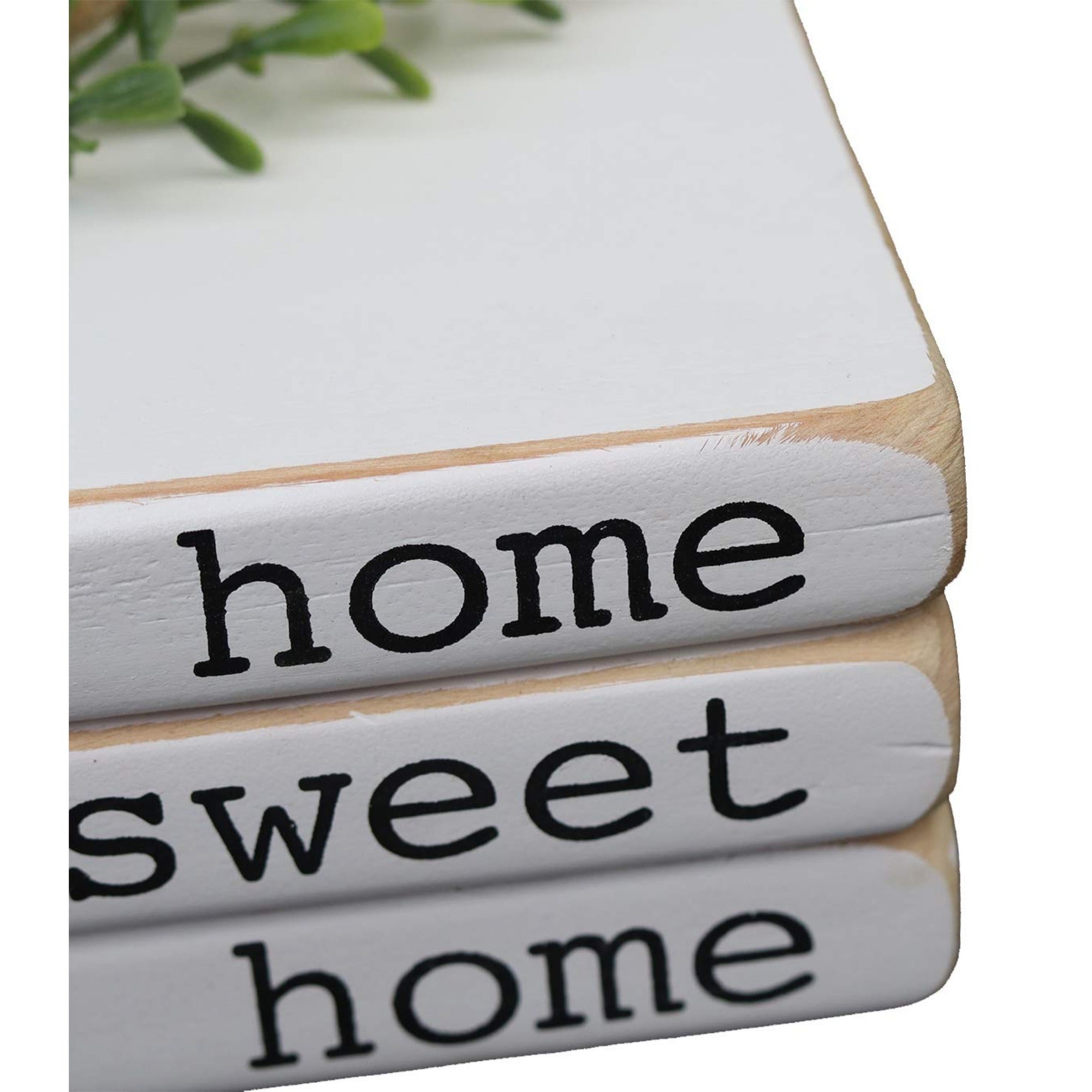 Home Sweet Home Wooden Book Stack – Farmhouse Charm”