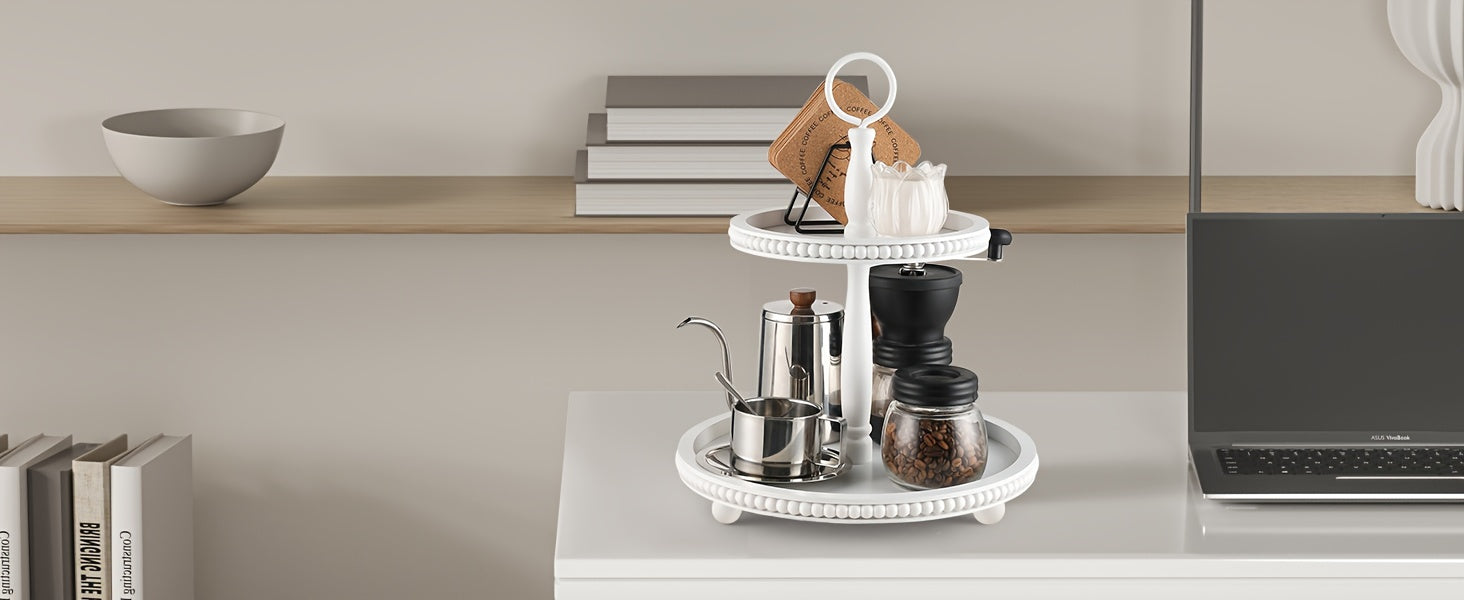 Farmhouse Wooden 2 Tiered Tray