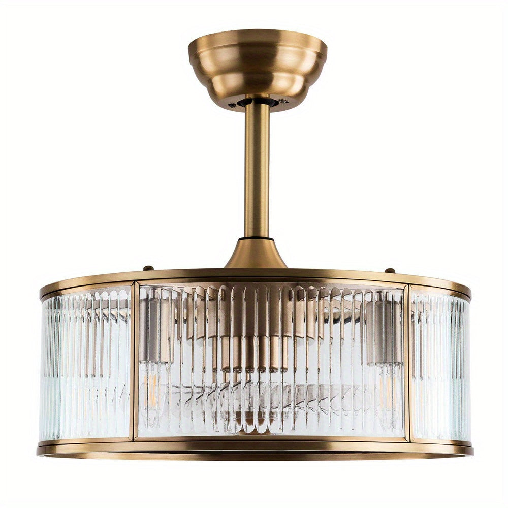 Aveline 5-Light Antique Gold Ceiling Fan Chandelier