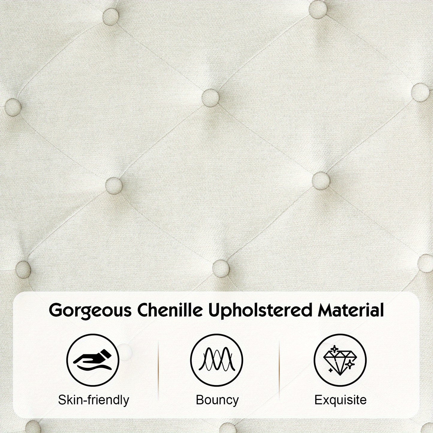 Monroe Mid - Century Upholstered Platform Bed – Solid Wood Frame - solid wood furniture by Chic Woods