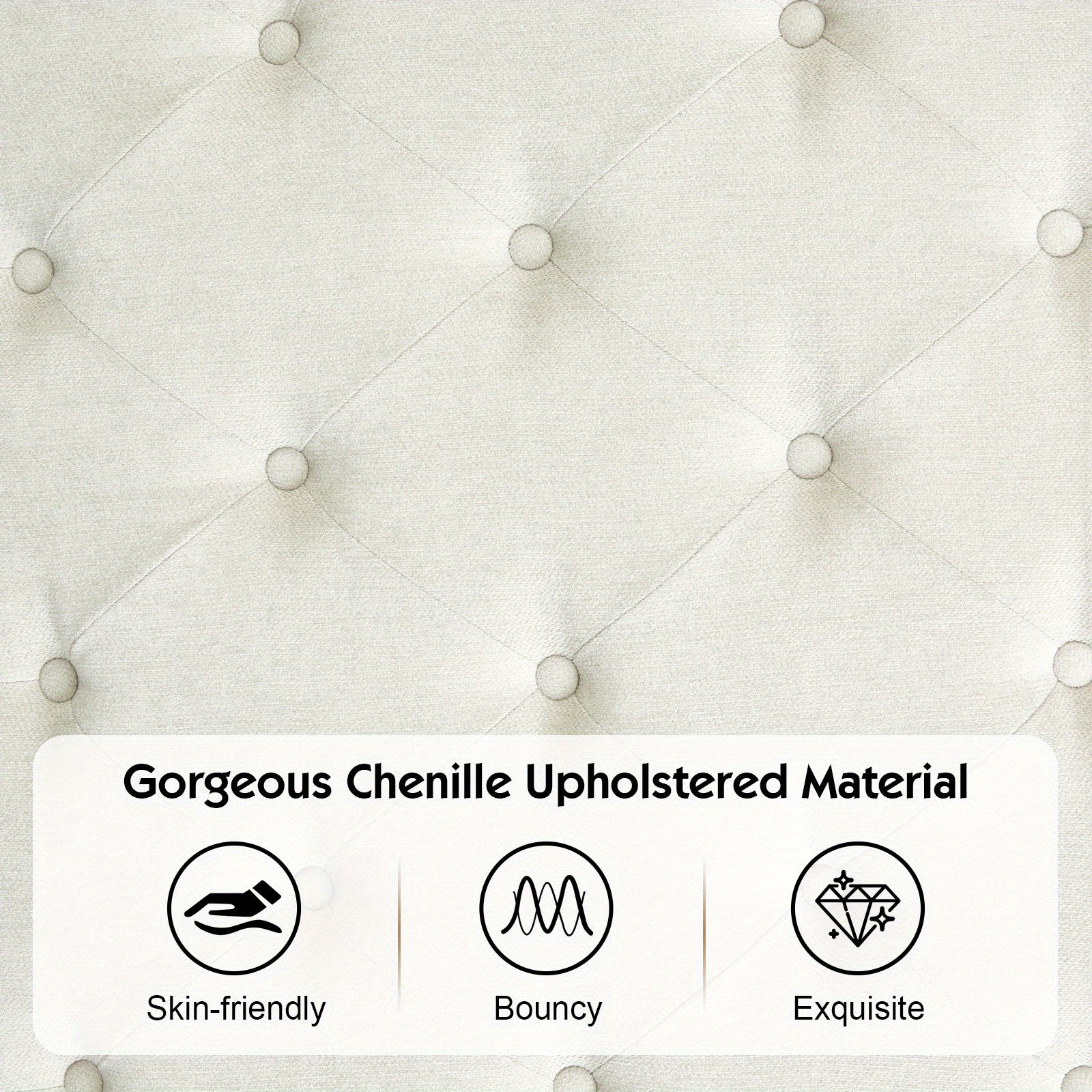 Monroe Mid - Century Upholstered Platform Bed – Solid Wood Frame - solid wood furniture by Chic Woods