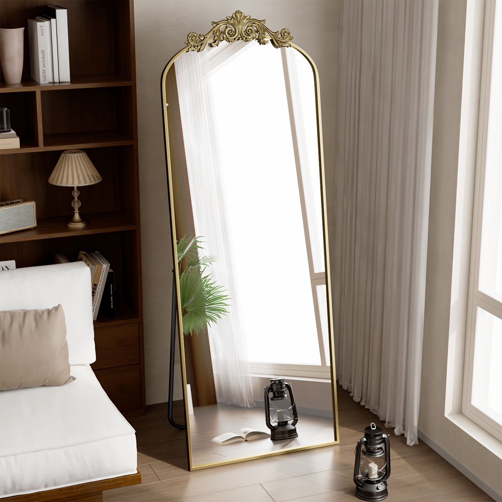 Havenwood Antique Decorative Mirror – Polished Aluminum Frame”