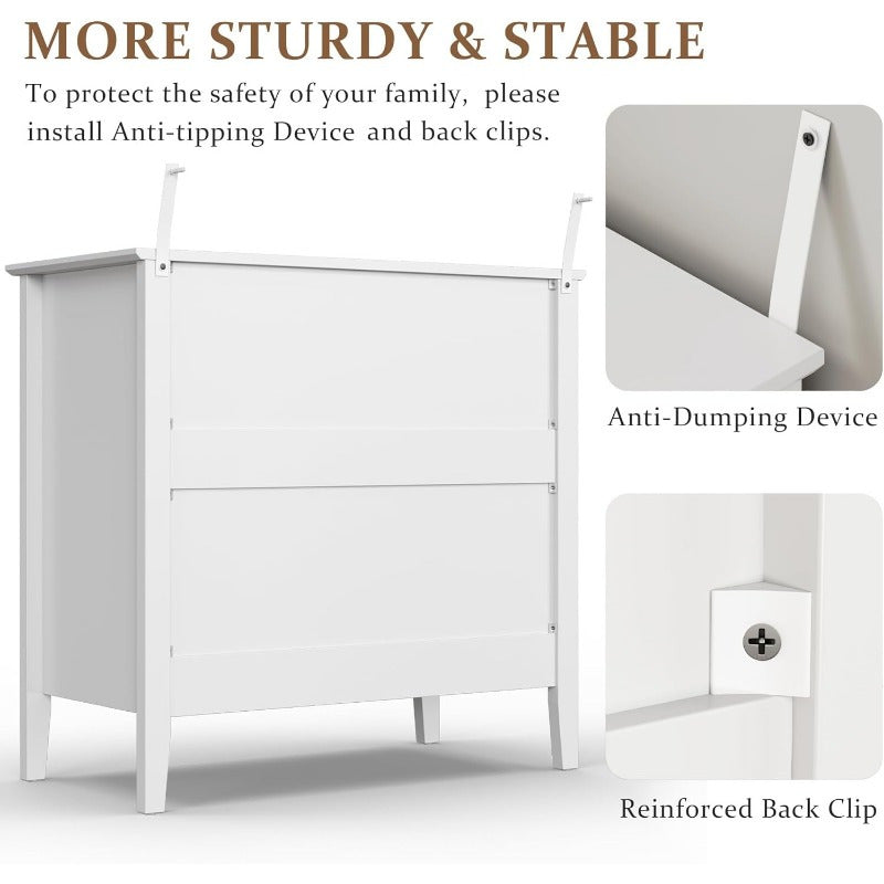 30″ Fluted Nightstand Collection — Sleek Storage Chests in Multiple Finishes