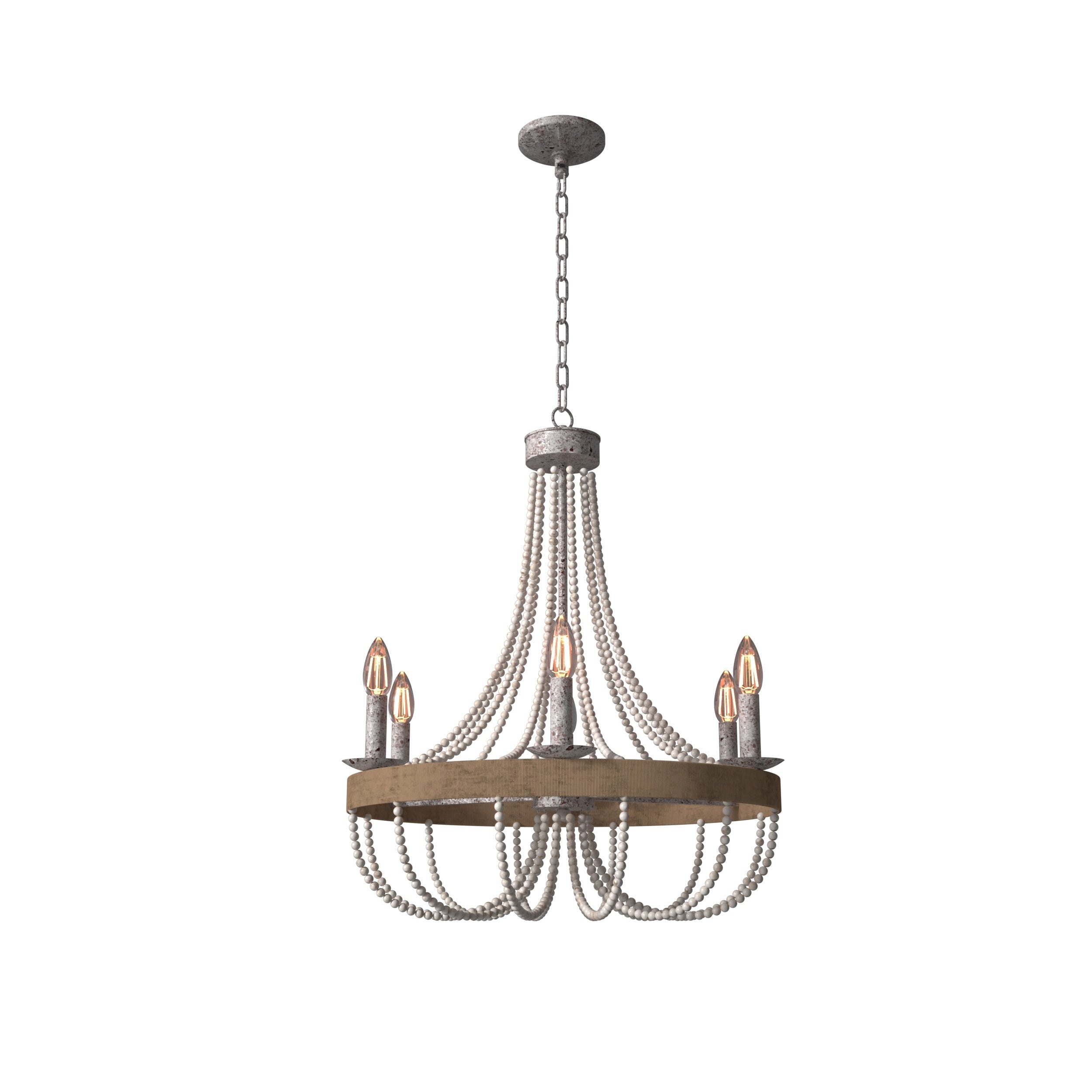 Rustic 4-Light Farmhouse Chandelier – Industrial Ceiling Light for Kitchen & Dining Room