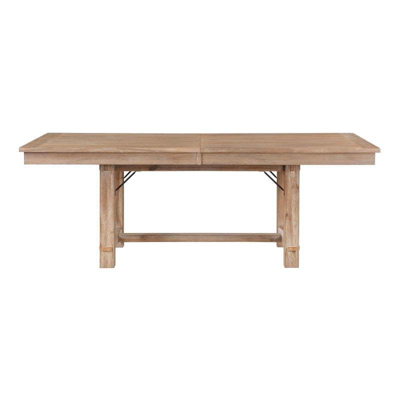 9pcs Expandable Dining Table and Chair Set with Self-Storing Leaf Table & Retro Beige Suitable for Small Spaces, Space-Saving Modern Furniture, Table for Apartments,, Gatherings