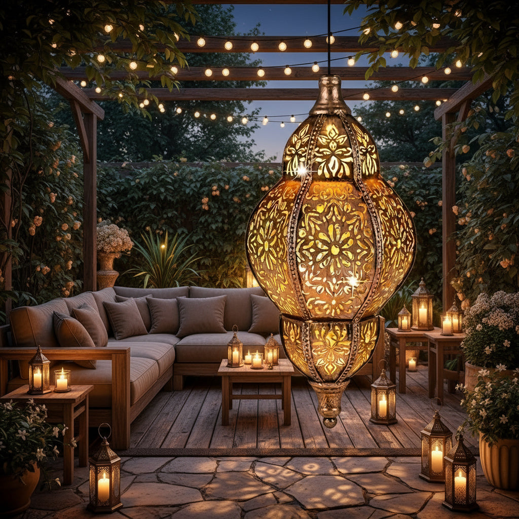 Metal Wall Mounted Lantern | Copper Hollow Solar Light, Suitable for Outdoor Terrace, Channel, Courtyard, Front Porch, Backyard Garden Decoration, Solar Charging, Nickel Battery