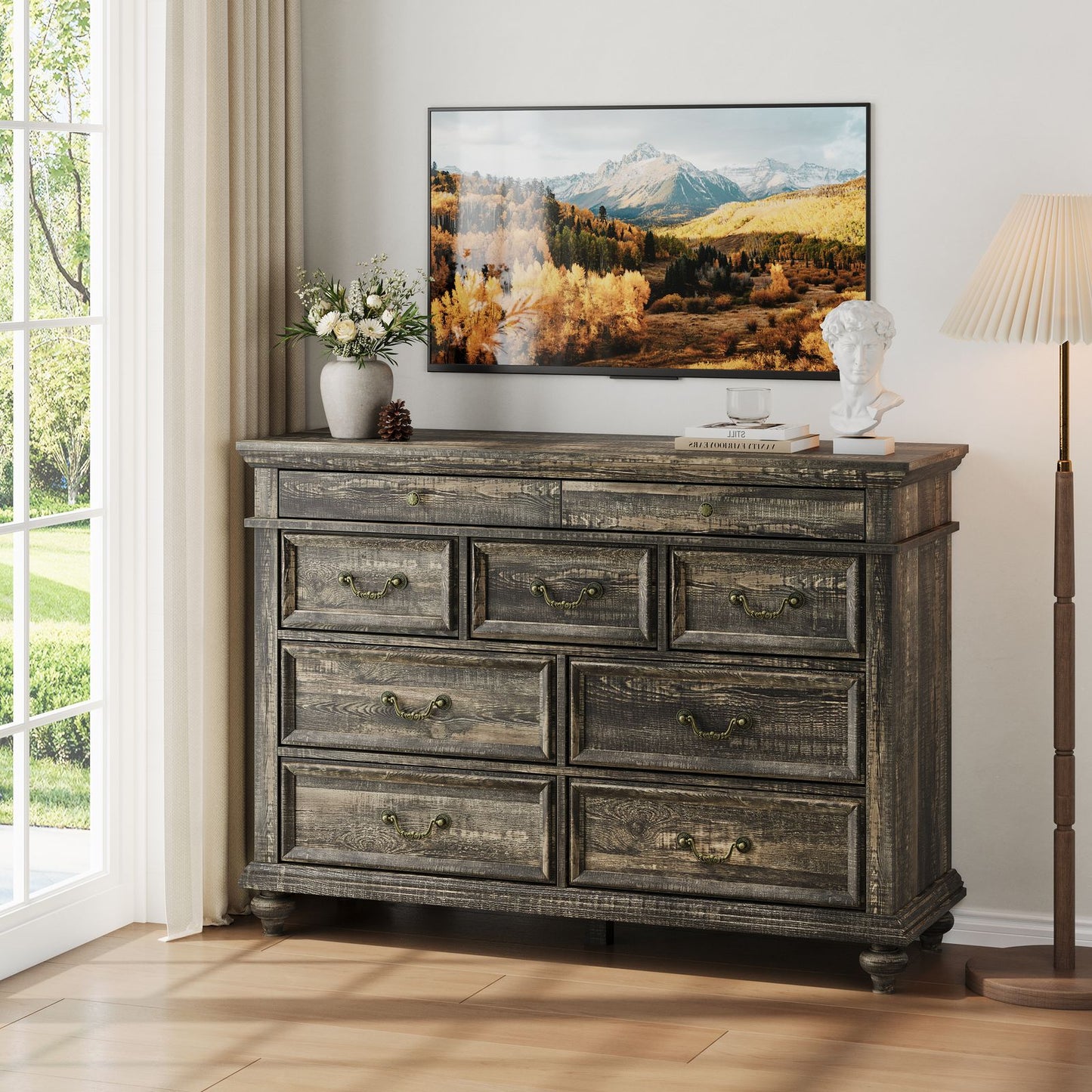 Hawthorne Ridge Nine-Drawer Chest

Spacious Storage Dresser Cabinet with Metal Handles
