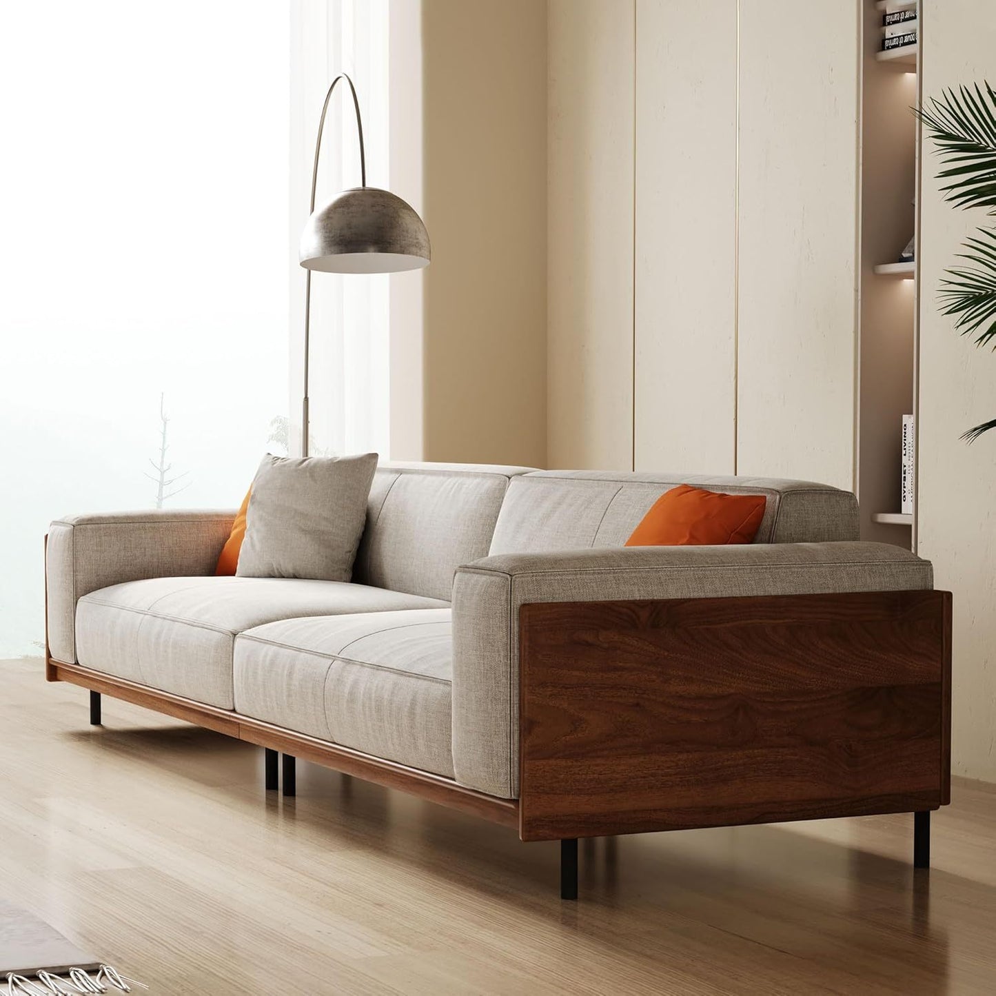 Marcell 111-Inch Extra Wide Fabric Sofa | Solid Wood Frame
