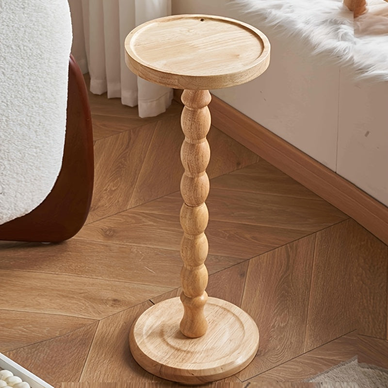 Rowan Modern Round Side Table | Rubberwood Wood Top & Frame