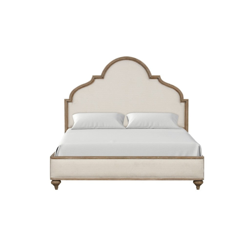 Oakridge Rustic Oak King Bed | Solid Wood Upholstered Frame