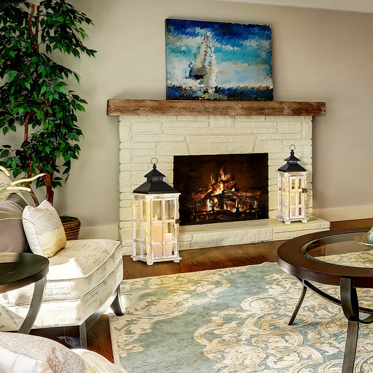 2 Pack 31"/22" Large Rustic Lantern