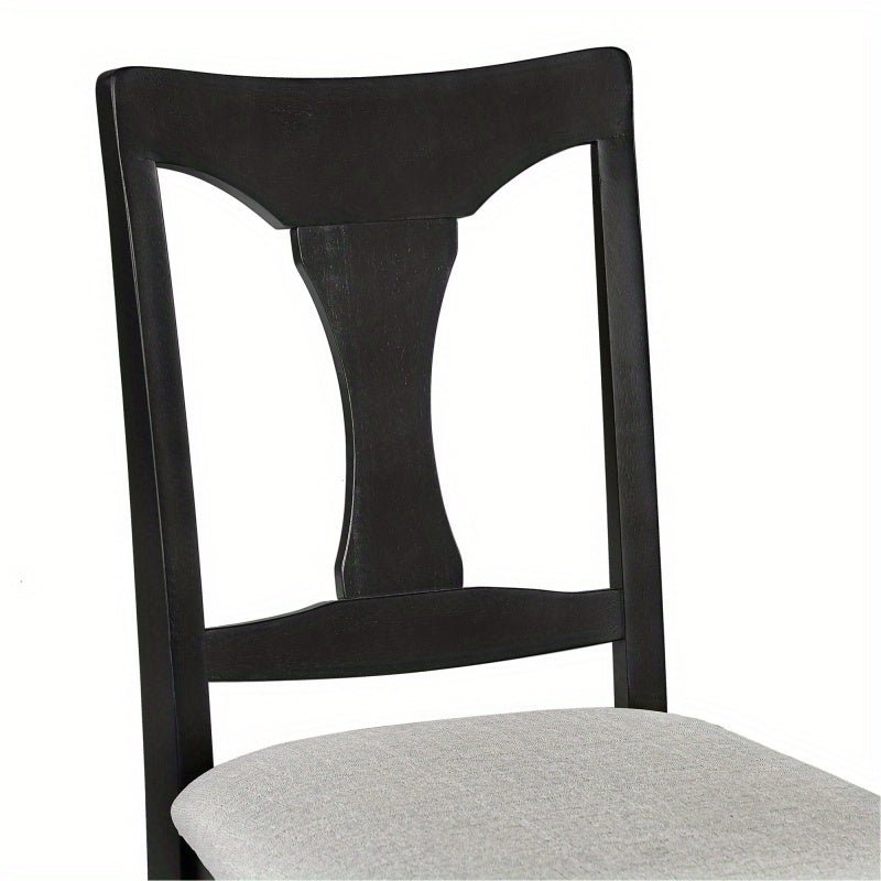 Madeline - 6 - Piece Farmhouse Dining Chair Set - Upholstered, Solid Wood Legs, Vintage Look - solid wood furniture by Chic Woods