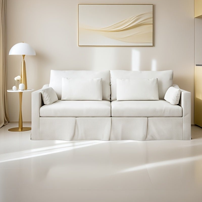 The Linden 84” Modern Loveseat — Slipcover Style - solid wood furniture by Chic Woods