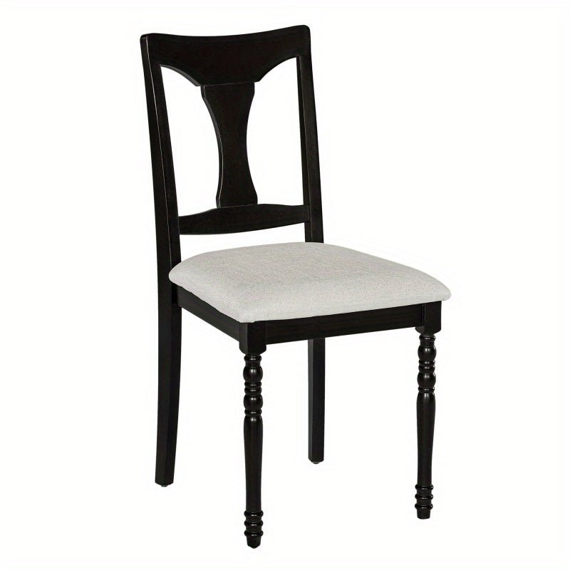 Madeline - 6 - Piece Farmhouse Dining Chair Set - Upholstered, Solid Wood Legs, Vintage Look - solid wood furniture by Chic Woods