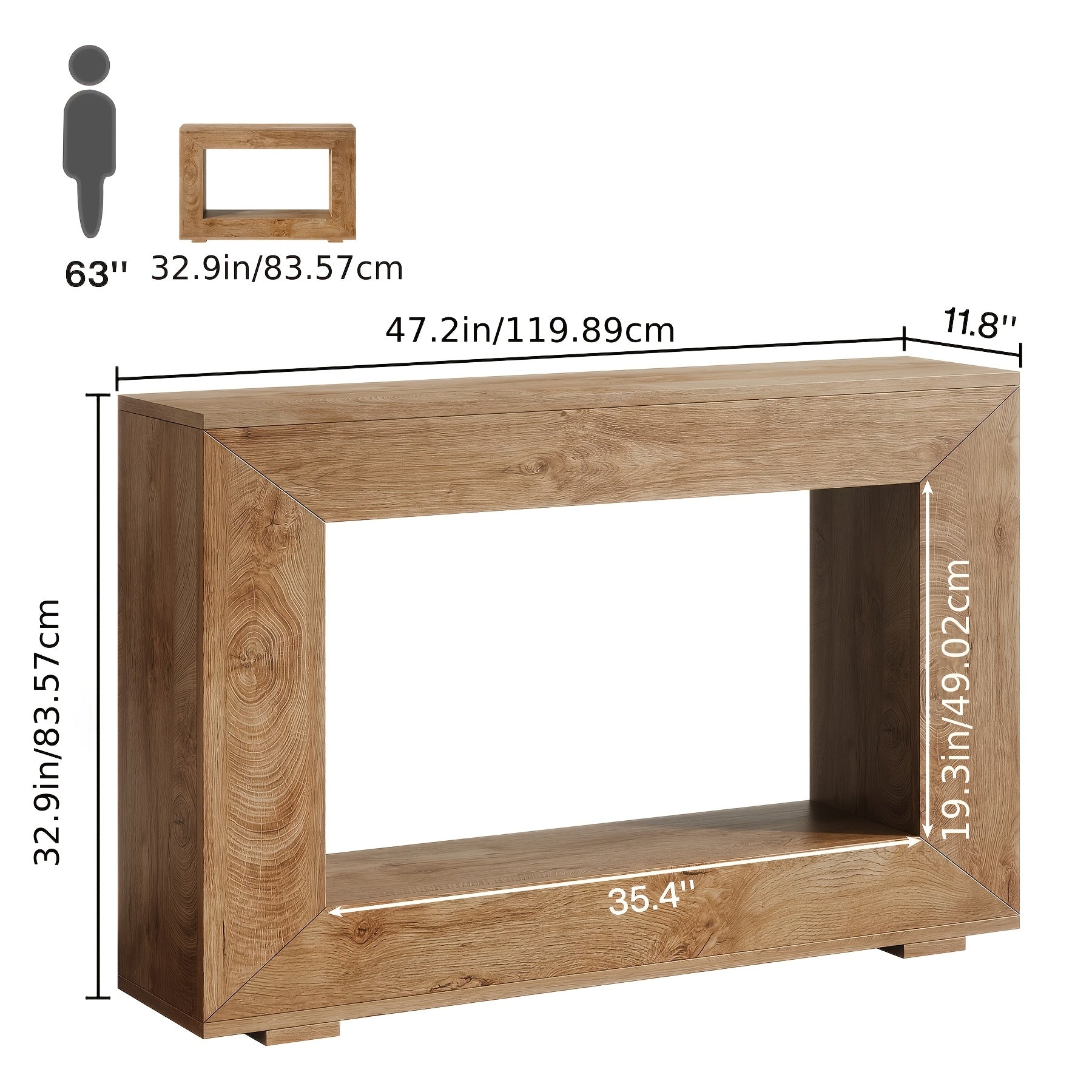 Rustic wood and Metal Console Table