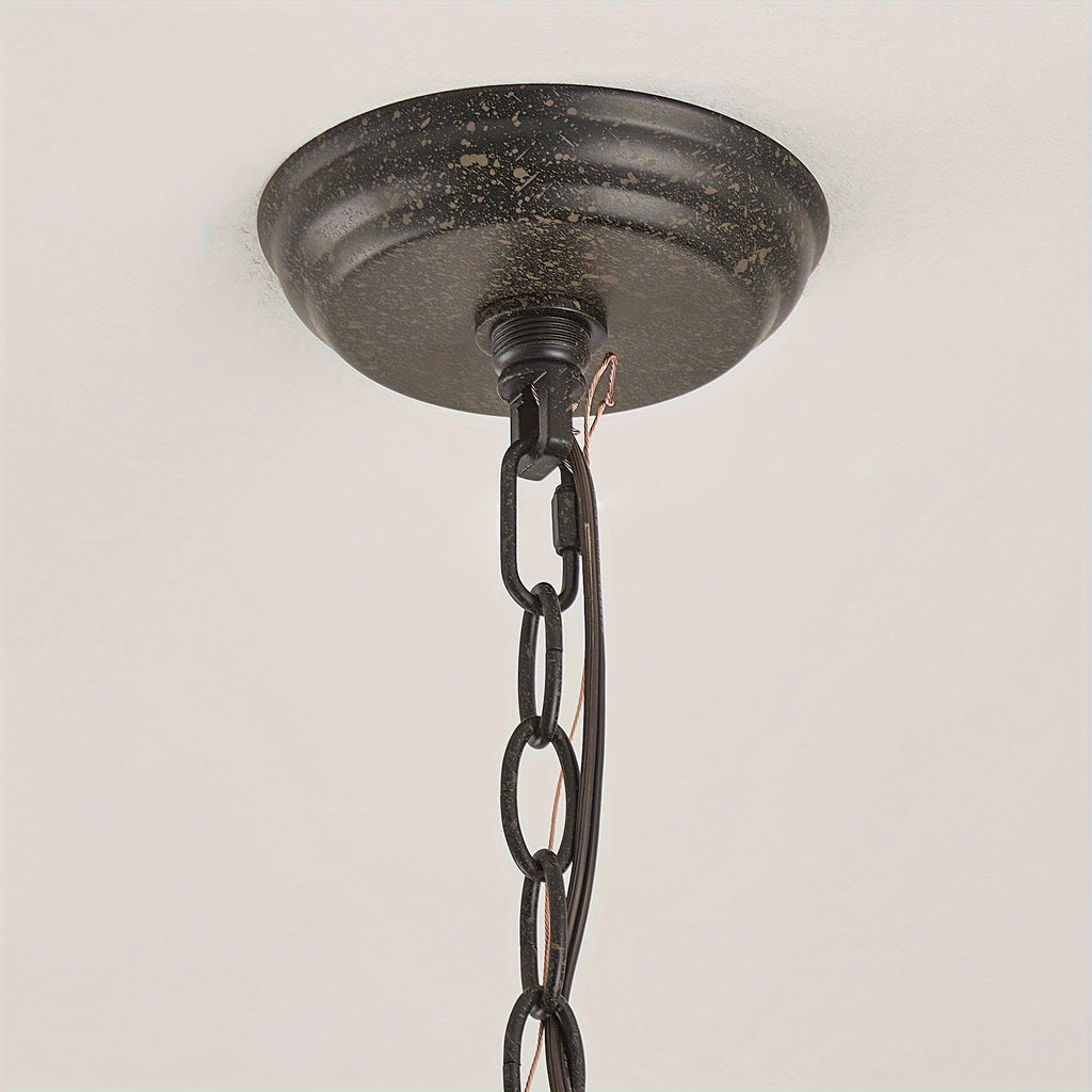 Boho Luxe 4-Light Distressed Wood Beaded Chandelier