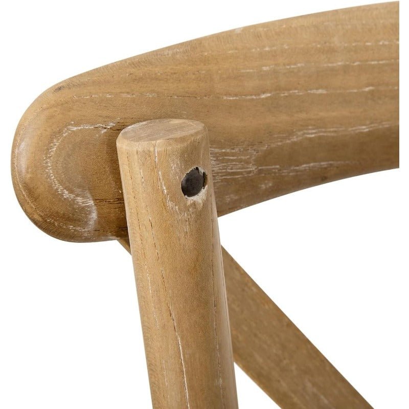 Heritage Cross - Back Dining Chair in Natural + White Grain by Chic Woods - solid wood furniture by Chic Woods